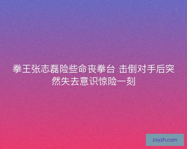 拳王张志磊险些命丧拳台 击倒对手后突然失去意识惊险一刻